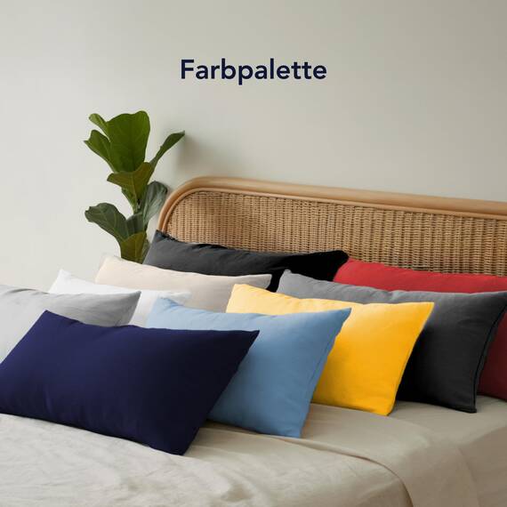 Dreamzie Kopfkissenbezug, 40 x 145 cm (2 Stück), 100% Baumwolle, Jersey, 150 g/m², blau, Kissenbezug 40 x 145 cm, Baumwolle, strapazierfähig, hypoallergen, für Kopfkissen