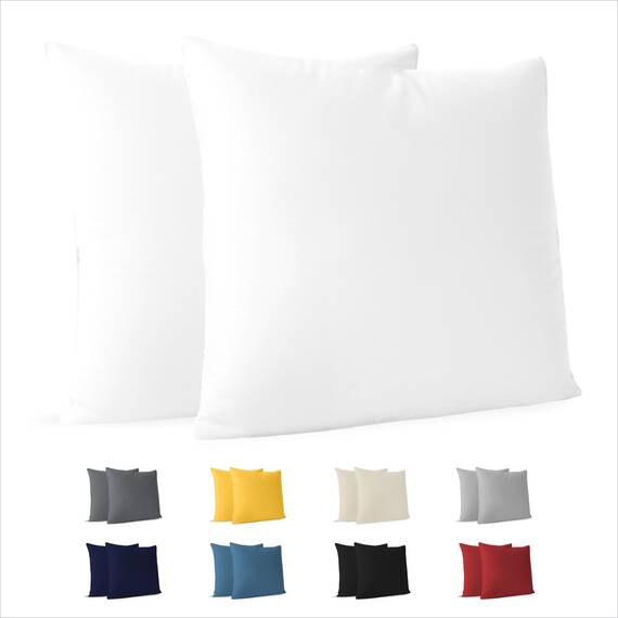 Dreamzie Kissenbezug 65 x 65 cm (Set mit 2) - 100% Jersey Baumwolle 150 g/qm Kissenbezüge -Weiß - Für Kissen 65 x 65 cm - Kissenhülle (Kissen Nicht im Lieferumfang enthalten)