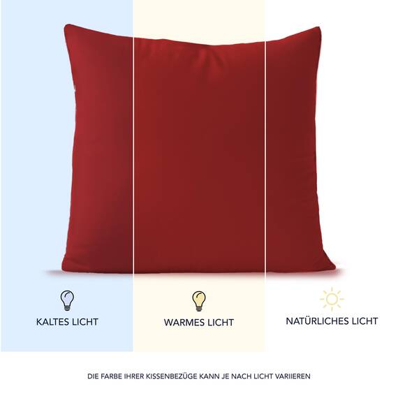 Kissenbezug 80x80 (Set mit 2) - 100% Jersey Baumwolle 150 g/qm Kissenbezüge -Rot - Für Kissen 80 x 80 cm - Kissenhülle - Kissenbezug - Resistent und Hypoallergen - Dreamzie