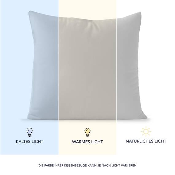 Kissenbezug 65 x 65 cm (Set mit 2) - 100% Jersey Baumwolle 150 g/qm Kissenbezüge -Grau - Für Kissen 65 x 65 cm - Kissenhülle - Kissenbezug - Resistent und Hypoallergen - Dreamzie