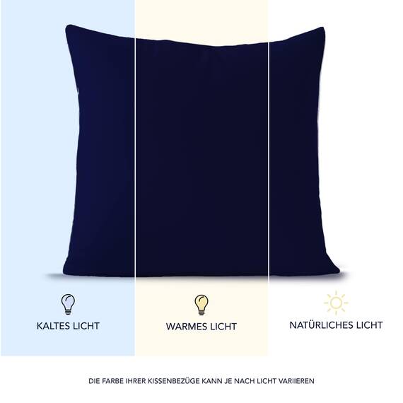 Dreamzie Kissenbezug 80x80 (Set mit 2) - 100% Jersey Baumwolle 150 g/qm Kissenbezüge -Dunkelblau - Für Kissen 80 x 80 cm - Kissenhülle - Kissenbezug - Resistent und Hypoallergen