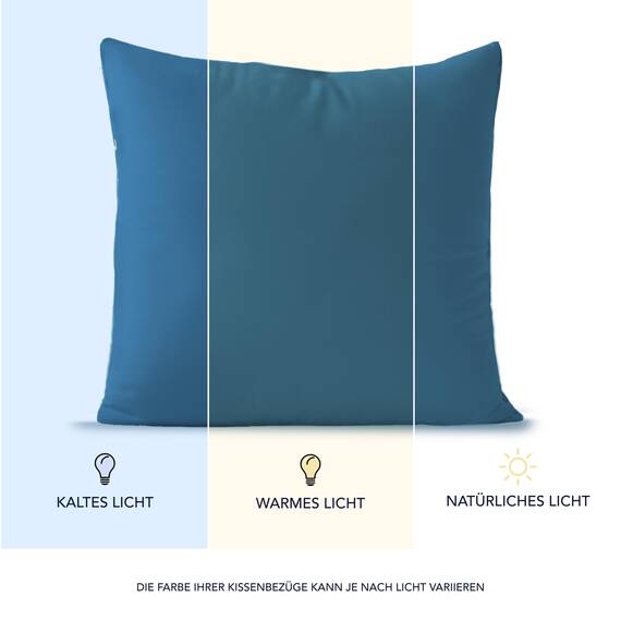 Kissenbezug 65 x 65 cm (Set mit 2) - 100% Jersey Baumwolle 150 g/qm Kissenbezüge -Blau - Für Kissen 65 x 65 cm - Kissenhülle - Kissenbezug - Resistent und Hypoallergen - Dreamzie