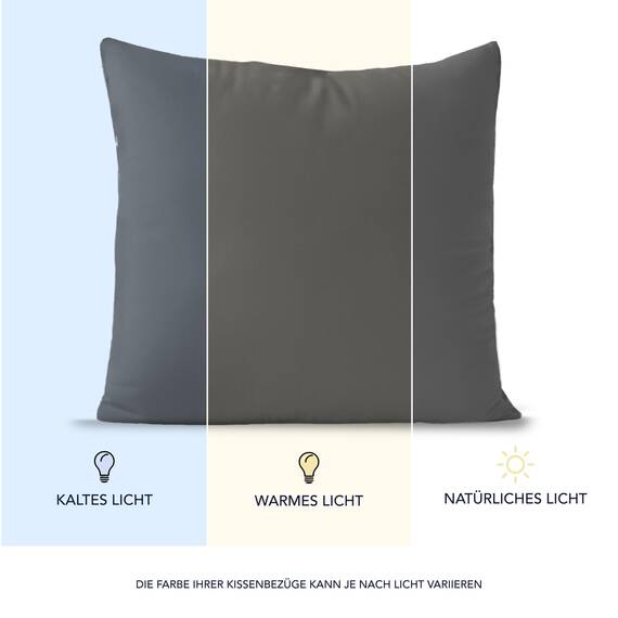 Dreamzie Kissenbezug 60 x 60 cm (Set mit 2) - 100% Jersey Baumwolle 150 g/qm Kissenbezüge -Anthrazit - Für Kissen 60 x 60 cm - Kissenhülle - Kissenbezug - Resistent und Hypoallergen
