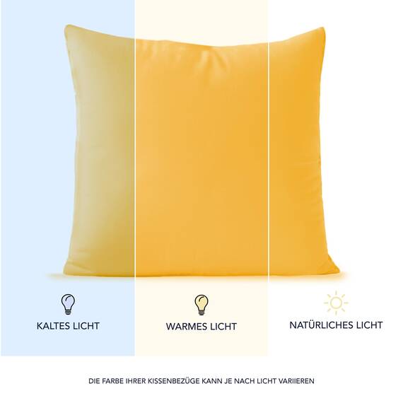 Dreamzie Kissenbezug 80x80 (Set mit 2) - 100% Jersey Baumwolle 150 g/qm Kissenbezüge -Gelb - Für Kissenbezug 80x80 Baumwolle - Kissenhülle - Resistent und Hypoallergen