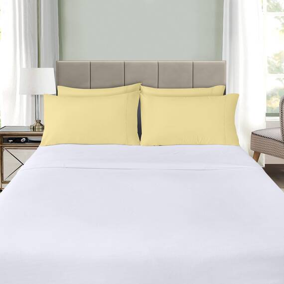 Utopia Bedding King-Kissenbezüge – 4er-Pack – Hotelverschluss – weicher, gebürsteter Mikrofaserstoff – schrumpf- und farbecht, Kissenbezüge, Kingsize, 20 X 40 Inches (gelb)