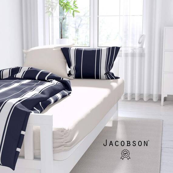 Jacobson Jersey Spannbettlaken Spannbetttuch Baumwolle Bettlaken (Premium 200x220 cm, Grau)
