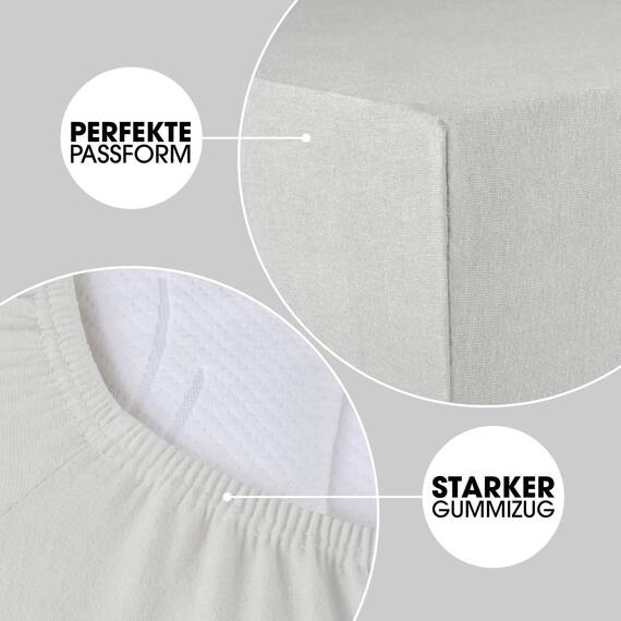 CelinaTex Jersey Spannbettlaken Lucina für Kids 60x120-70x140cm Silber grau 100% Baumwolle gekämmt superweich Spannbettbezug, Leintuch, Bettlaken, elastisch, Strech, Oeko-Tex