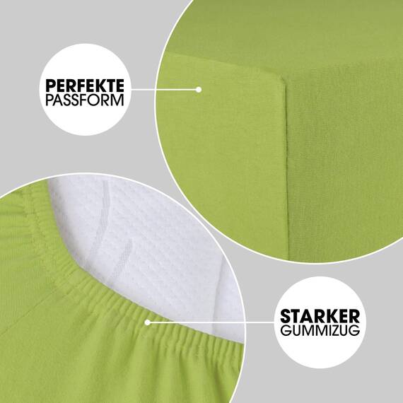 CelinaTex Jersey Spannbettlaken Lucina für Kids 60x120-70x140cm grün 100% Baumwolle gekämmt superweich Spannbettbezug, Leintuch, Bettlaken, elastisch, Strech, Oeko-Tex