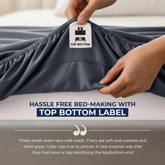 Utopia Bedding Spannbettlaken,53 cm extra Tiefe Taschen, weiche Mikrofaser, läuft Nicht EIN, farbecht, pflegeleicht, nur 1 Spannbettlaken, Grau, für Doppelbetten