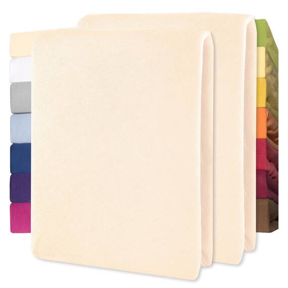 CelinaTex Jersey Spannbettlaken Lucina für Kids 60x120-70x140cm Natur beige 100% Baumwolle gekämmt superweich Spannbettbezug, Leintuch, Bettlaken, elastisch, Strech, Oeko-Tex