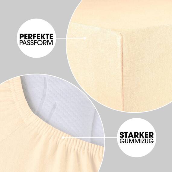 CelinaTex Jersey Spannbettlaken Lucina für Kids Dreierpack 60x120-70x140cm Natur beige 100% Baumwolle gekämmt superweich Spannbettbezug, Leintuch, Bettlaken, elastisch, Strech, Oeko-Tex