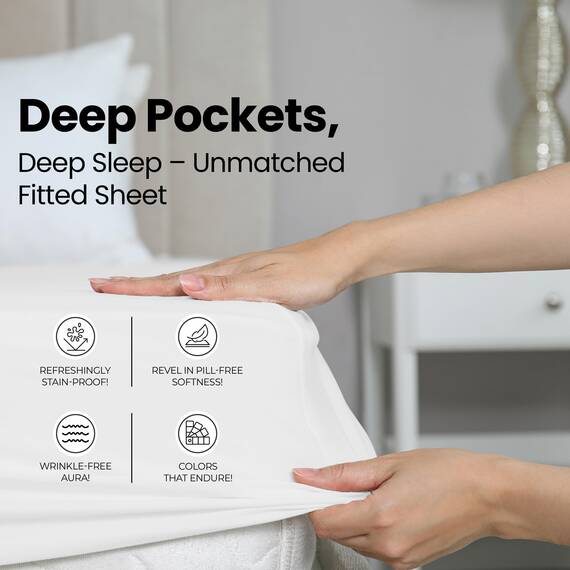 Utopia Bedding Queen-Size-Spannbetttuch – Bettlaken – Tiefe Tasche – weiche Mikrofaser – schrumpft und lichtbeständig – pflegeleicht – nur 1 Spannbetttuch (weiß)