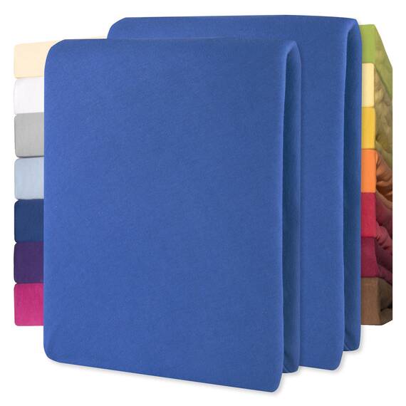 CelinaTex Jersey Spannbettlaken Lucina für Kids 60x120-70x140cm royal blau 100% Baumwolle gekämmt superweich Spannbettbezug, Leintuch, Bettlaken, elastisch, Strech, Oeko-Tex