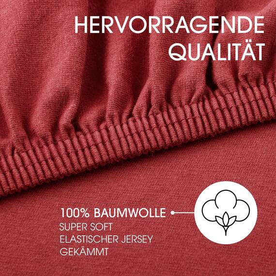 CelinaTex Jersey Spannbettlaken Lucina für Kids 60x120-70x140cm Rubin rot 100% Baumwolle gekämmt superweich Spannbettbezug, Leintuch, Bettlaken, elastisch, Strech, Oeko-Tex
