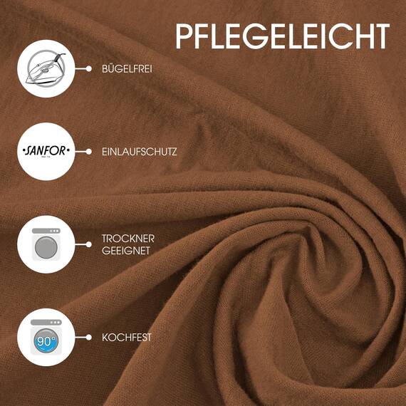 CelinaTex Jersey Spannbettlaken Lucina für Kids Dreierpack 60x120-70x140cm Schoko braun 100% Baumwolle gekämmt superweich Spannbettbezug, Leintuch, Bettlaken, elastisch, Strech, Oeko-Tex