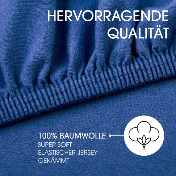 CelinaTex Jersey Spannbettlaken Lucina für Kids Dreierpack 60x120-70x140cm royal blau 100% Baumwolle gekämmt superweich Spannbettbezug, Leintuch, Bettlaken, elastisch, Strech, Oeko-Tex