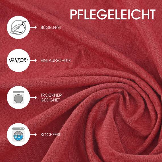 CelinaTex Jersey Spannbettlaken Lucina für Kids Doppelpack 60x120-70x140cm Rubin rot 100% Baumwolle gekämmt superweich Spannbettbezug, Leintuch, Bettlaken, elastisch, Strech, Oeko-Tex