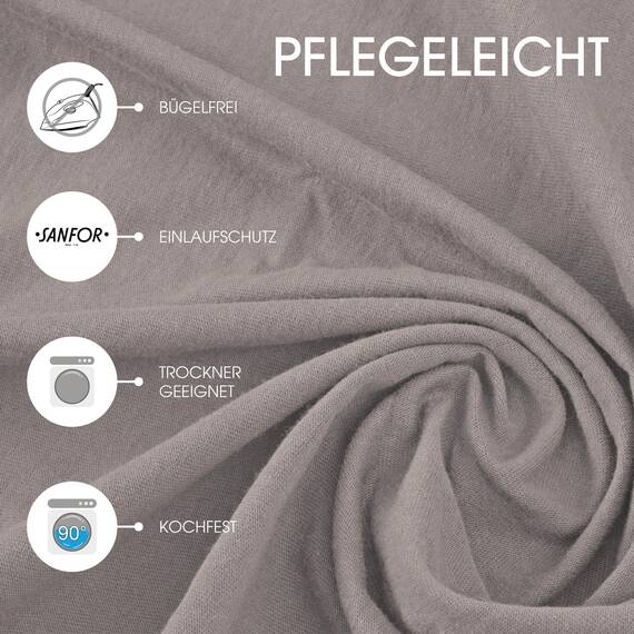 CelinaTex Jersey Topper Spannbettlaken Lucina Doppelpack 90x200-100x200cm dunkel grau 100% Baumwolle gekämmt bis 12cm Matratzenhöhe Spannbettbezug, Leintuch, Bettlaken, elastisch, Strech, Oeko-Tex