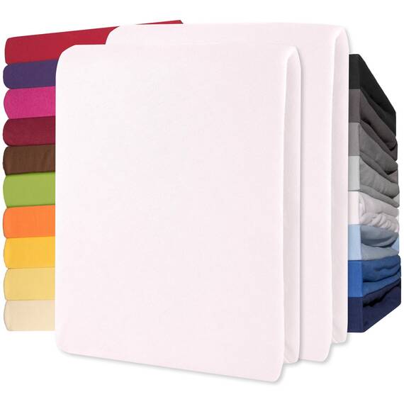 CelinaTex Jersey Spannbettlaken Lucina 90x200-100x200cm Schnee weiß 100% Baumwolle gekämmt bis 26cm Matratzenhöhe Spannbettbezug, Leintuch, Bettlaken, elastisch, Strech, Oeko-Tex