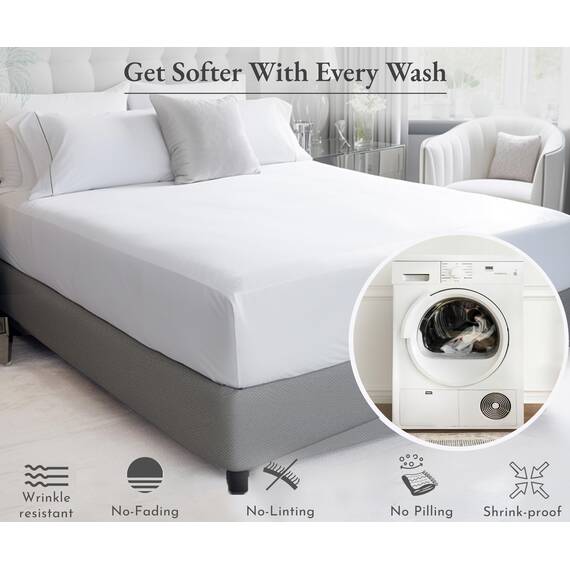 California Design Den Spannbettlaken für Super-Kingsize-Bett, weicher 100 % Baumwollsatin, tiefe Tasche mit elastischem Gummizug (Super-Kingsize-Bett, Indigoblau)