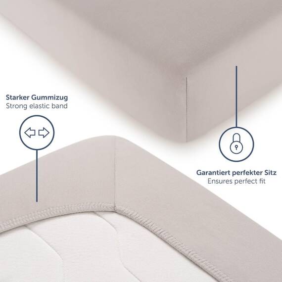 Blumtal® Basics Spannbettlaken für Topper 90x190 cm Jersey - Bettlaken 90x190 cm aus 100% Baumwolle - Oeko-TEX zertifiziertes Spannbetttuch 90x190 cm - Topper Spannbettlaken - Moonlight Grey - Grau