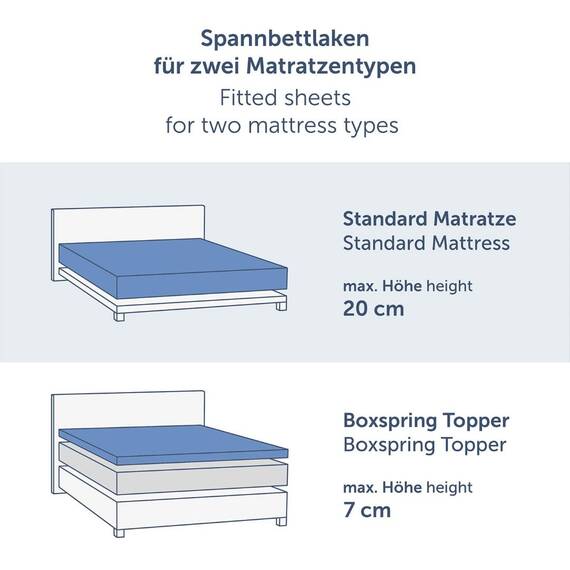 Blumtal® Basics Spannbettlaken Topper 120x200 cm Jersey - Bettlaken 120x200 cm aus 100% Baumwolle - Oeko-TEX zertifiziertes Spannbetttuch 120x200 - Topper Spannbettlaken 120x200 - Betttuch - Weiß