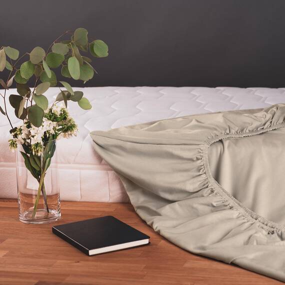 Blumtal® Baumwolle Spannbettlaken 100x200cm Basics Jersey im 2er Set - Bettlaken 100x200cm - Oeko-TEX zertifiziertes Spannbetttuch 100x200 - Leintuch - Taupe