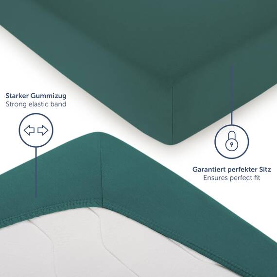 Blumtal® Baumwolle Spannbettlaken 150x200cm Basics Jersey - Bettbezug 150x200 - Oeko-TEX zertifiziertes Spannbetttuch - Matratzenbezug 150x200cm - Bettbezug - Leintuch - Silver Pine