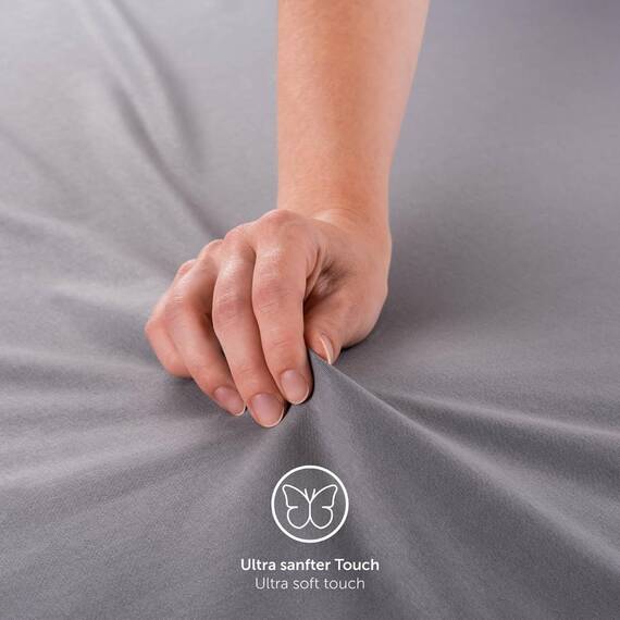 Blumtal® Basics Spannbettlaken 160x200cm Jersey - Spannbetttuch 160x200 Baumwolle - Oeko-TEX zertifiziertes Spannbetttuch 160x200cm - Matratzenbezug - Bettwäsche 160x200 - Bettbezug - Grau