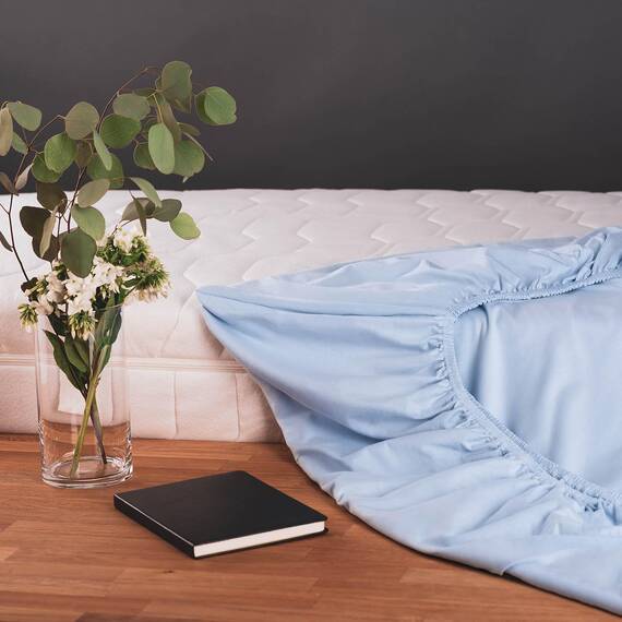 Blumtal® Baumwolle Spannbettlaken 150x200cm Basics Jersey - Bettbezug 150x200cm - Oeko-TEX zertifiziertes Spannbetttuch 150x200cm - Matratzenbezug 150x200cm - Leintuch - Bettbezug - Hellblau