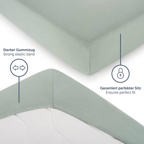 Blumtal® Basics Jersey - Bettbezug 150x200cm - Oeko-TEX zertifiziertes Spannbettlaken - Sommergrün - Grün