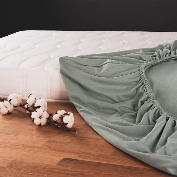Blumtal Basics Spannbettlaken, Jersey, 180 x 200 – 200 x 200 cm, Baumwolle, Oeko-Tex-Zertifiziert, 100% Baumwolle, 135 g/m², Matratzenhöhe bis 25 cm, weich, Summer Green, Grün