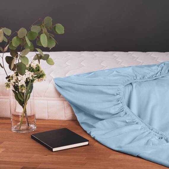 Blumtal® Baumwolle Spannbettlaken 200x220cm Basics Jersey - Bettbezug 200x220 - Oeko-TEX zertifiziertes Spannbetttuch 200x220cm - Matratzenbezug 200x220 - Bettbezug - Leintuch - Dusk Blue