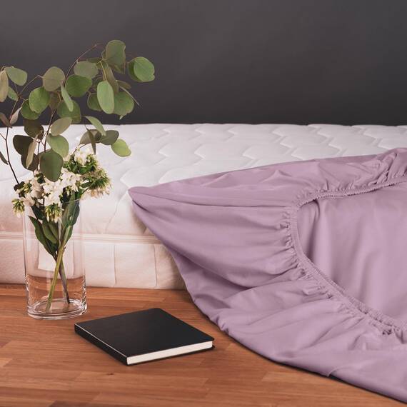 Blumtal® Baumwolle Spannbettlaken 200x200cm Basics Jersey - Oeko-TEX zertifiziertes Spannbetttuch - Matratzenbezug 200x200cm - Bettbezug - Leintuch - Dusty Orchid