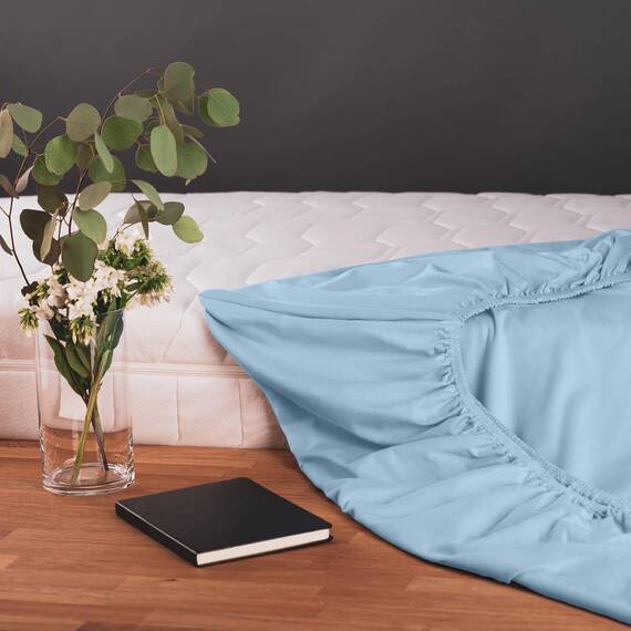 Blumtal® Baumwolle Spannbettlaken 200x200cm Basics Jersey - Bettbezug 200x200 cm - Oeko-TEX zertifiziertes Spannbetttuch - Bettbezug - Leintuch - Dusk Blue