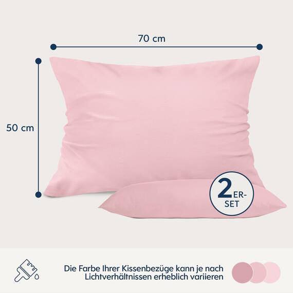 Kissenbezug 50x70 Rosa 2er Set Mikrofaser Oeko-TEX Zertifiziert Dreamzie - Kopfkissenbezug 50x70 Weich