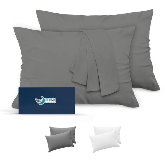 Kissenbezug 30x50 Anthrazit 2er Set Mikrofaser Oeko-TEX Zertifiziert Dreamzie - Kopfkissenbezug 30x50 Weich