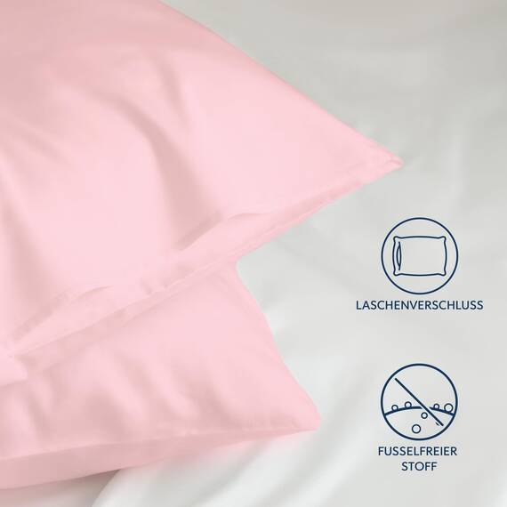 Kissenbezug 50x75 Rosa 2er Set Mikrofaser Oeko-TEX Zertifiziert Dreamzie - Kopfkissenbezug 50x75 Weich