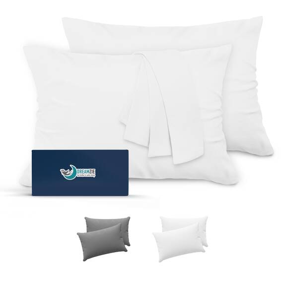 Dreamzie Kissenbezug 30x50 Weiß 2er Set Mikrofaser Oeko-TEX Zertifiziert Kopfkissenbezug 30x50 Weich