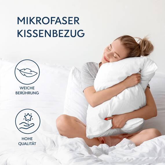 Dreamzie Kissenbezug 30x50 Weiß 2er Set Mikrofaser Oeko-TEX Zertifiziert Kopfkissenbezug 30x50 Weich