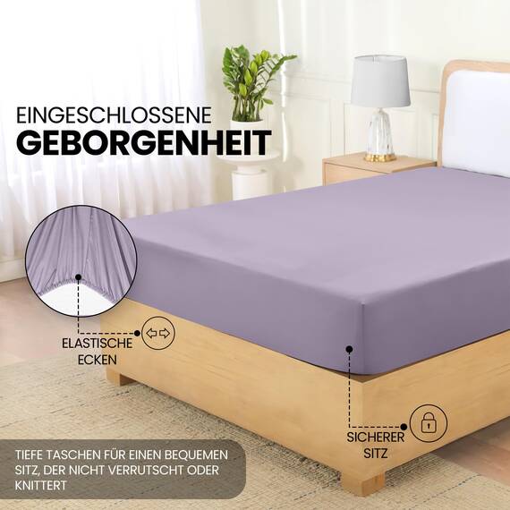 Utopia Bedding - Spannbettlaken 90x200cm - Lavendel - Gebürstete Polyester-Mikrofaser Spannbetttuch - 35 cm Tiefe Tasche