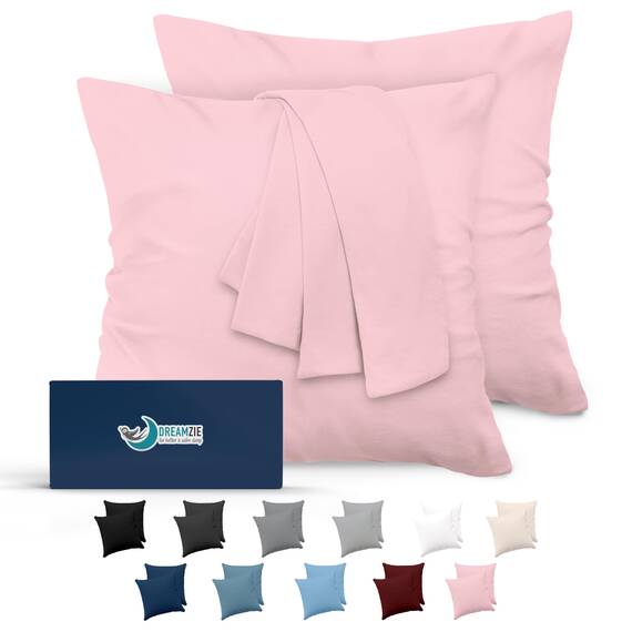Dreamzie Kissenbezug 65x65 Rosa 2er Set Mikrofaser Oeko-TEX Zertifiziert Kopfkissenbezug 65x65 Weich