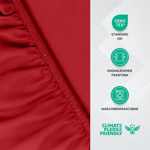 Utopia Bedding - Spannbettlaken 140x200cm - Rot - Gebürstete Polyester-Mikrofaser Spannbetttuch - 35 cm Tiefe Tasche