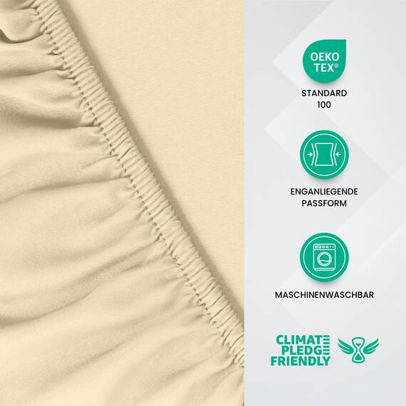Utopia Bedding - Spannbettlaken 150x200cm - Beige - Gebürstete Polyester-Mikrofaser Spannbetttuch - 35 cm Tiefe Tasche