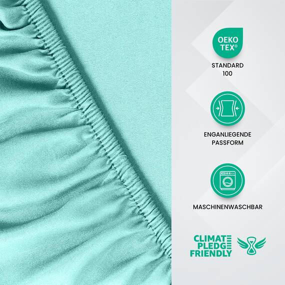 Utopia Bedding - Spannbettlaken 180x200cm - Spa Blau - Gebürstete Polyester-Mikrofaser Spannbetttuch - 35 cm Tiefe Tasche