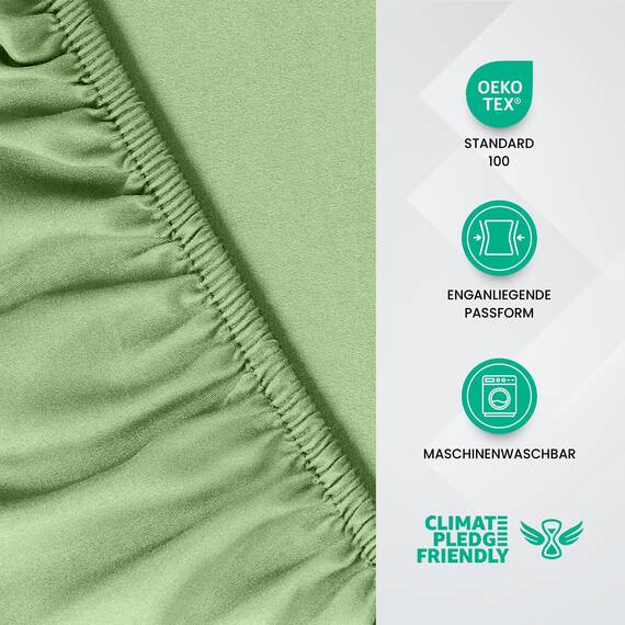 Utopia Bedding - Spannbettlaken 180x200cm - Salbei Grün - Gebürstete Polyester-Mikrofaser Spannbetttuch - 35 cm Tiefe Tasche
