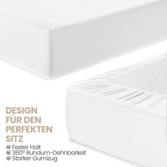 Utopia Bedding - 2er Set Spannbettlaken 180x200cm - Weiß - Oeko-Tex Zertifiziertes - Gebürstete Mikrofaser Spannbetttuch - 35 cm Tiefe Tasche