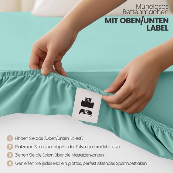 Utopia Bedding - 2er Set Spannbettlaken 90x200cm - Spa Blau - Oeko-Tex Zertifiziertes - Gebürstete Mikrofaser Spannbetttuch - 35 cm Tiefe Tasche