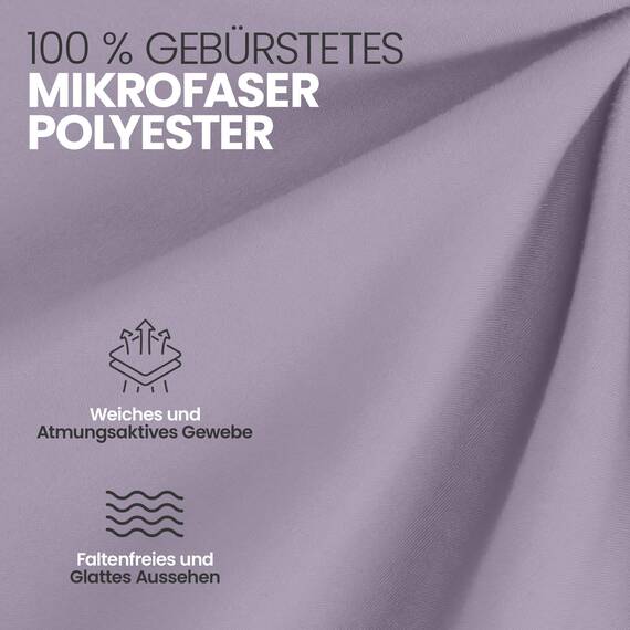 Utopia Bedding - 2er Set Spannbettlaken 140x200cm - Lavendel - Oeko-Tex Zertifiziertes - Gebürstete Mikrofaser Spannbetttuch - 35 cm Tiefe Tasche