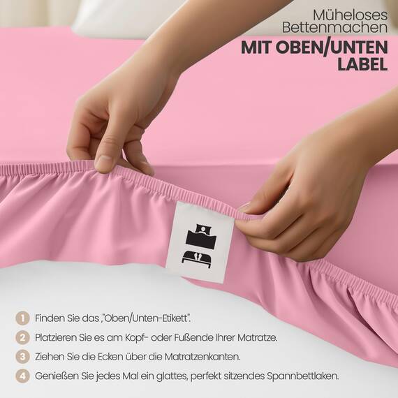 Utopia Bedding - 2er Set Spannbettlaken 90x200cm - Rosa - Oeko-Tex Zertifiziertes - Gebürstete Mikrofaser Spannbetttuch - 35 cm Tiefe Tasche